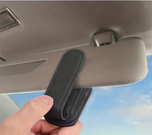 Leather Car Visor Sunglass Holder - Clip for Car