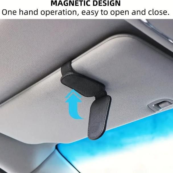 Leather Car Visor Sunglass Holder - Clip for Car
